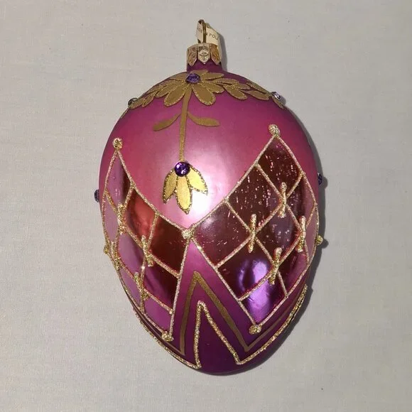Christmas Ornament Christel Dauwe Collection Fabergé Egg Style Made in Poland - Picture 1 of 6